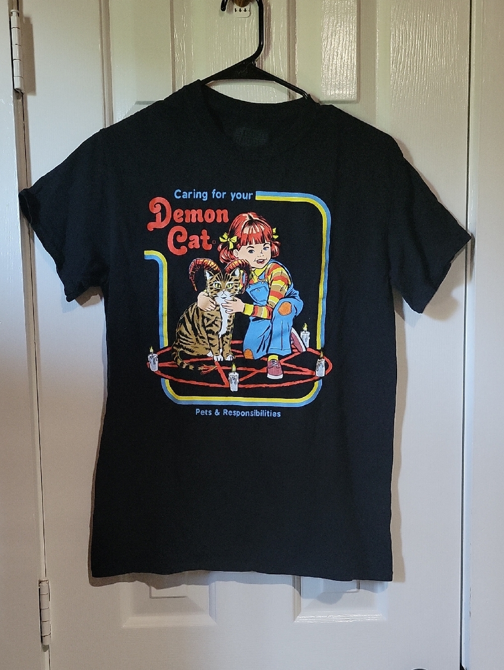 Steven Rhodes Black Demon Cat Pet Graphic Tee